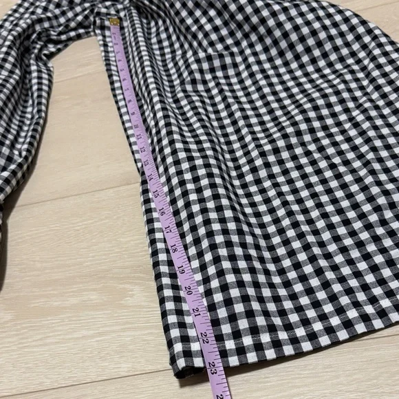 Lomon Black and White Checkered Cropped Wide Leg Pants - Picture 6 of 7